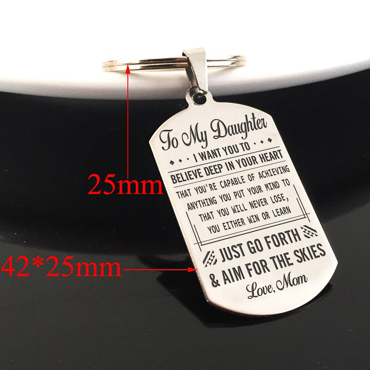 DAUGHTER MOM - NEVER LOSE - KEY CHAIN