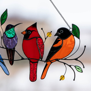 Birds Stained Glass Window Hangings - Mothers Day Gift