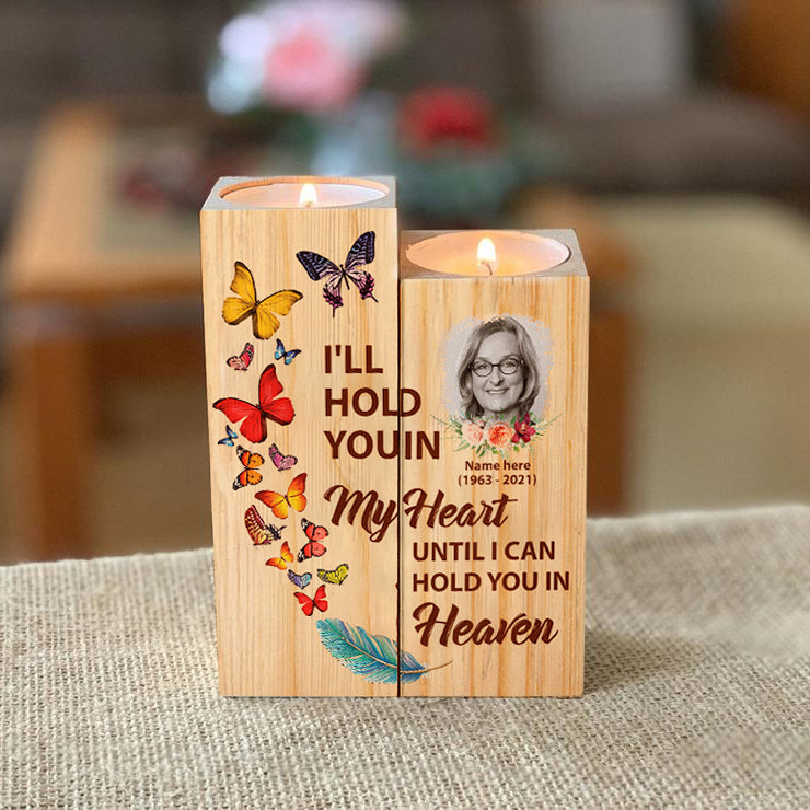 I'll Hold In My Heart - Personalized Memorial Candle Holder