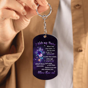 I Hide My Tears When I Say Your Name Personalized Keychain