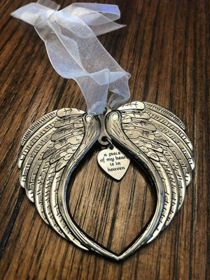 Angel Wings - A Piece of My Heart Is In Heaven Memorial Ornament