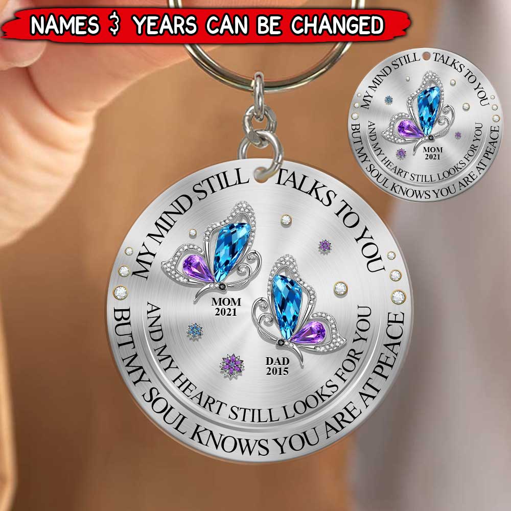 Memorial Butterfly My Mind My Heart My Soul Personalized Acrylic Keychain