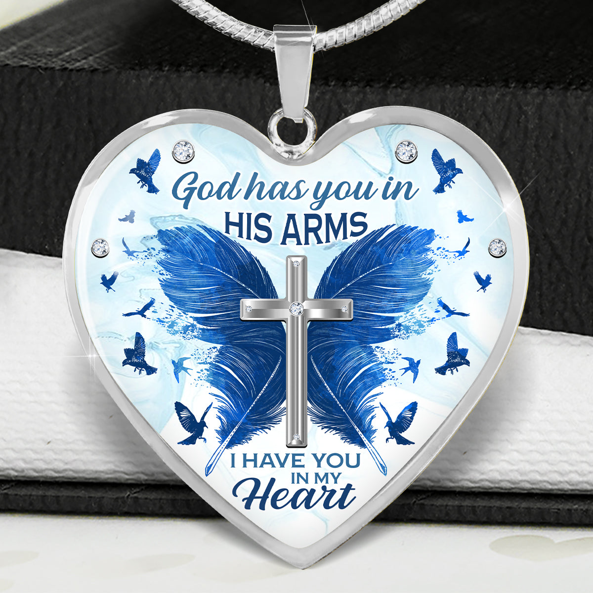 God Has You In His arms Heart Necklace