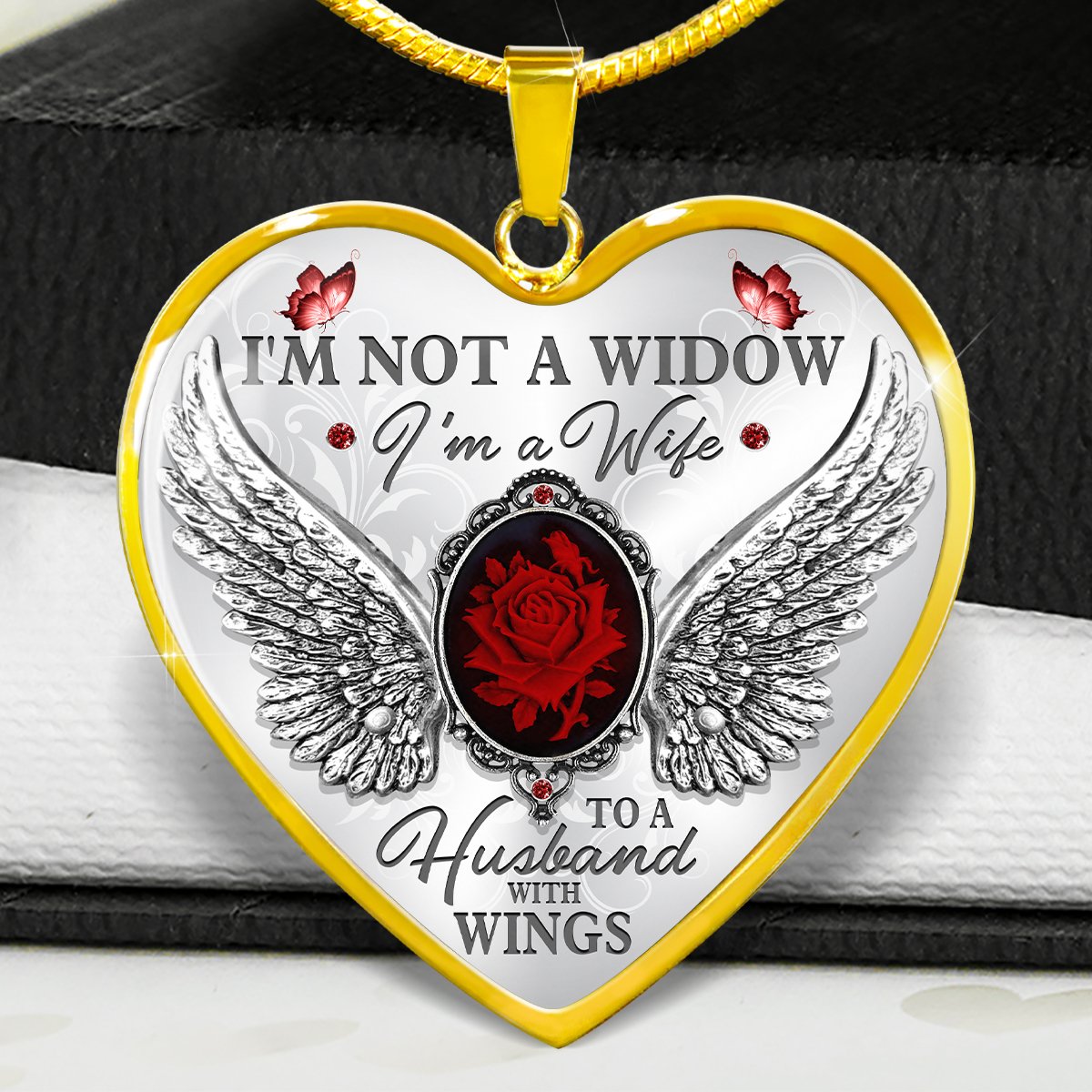 I'm Not A Widow Heart Necklace
