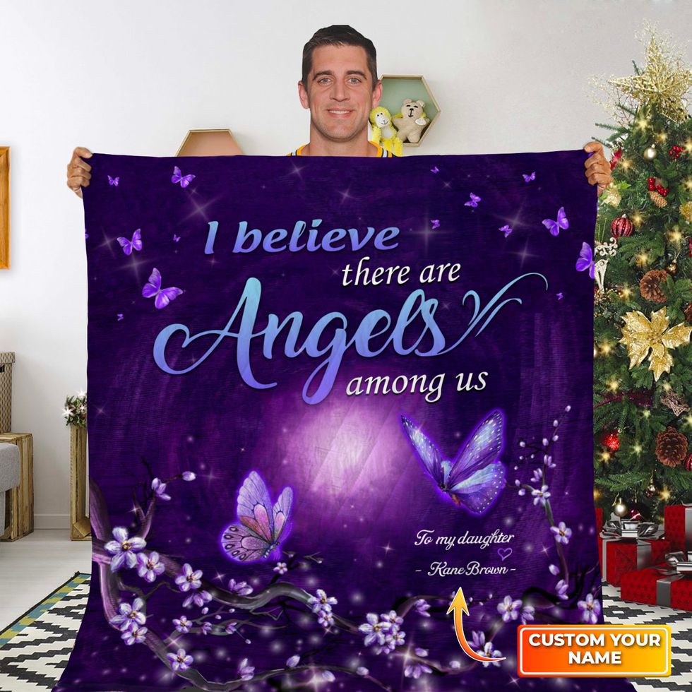 I Believe There Are Angels Among Us - Love Butterflies And Flowers Fleece Blanket