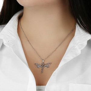 From My Dad In Heaven Dragonfly Necklace