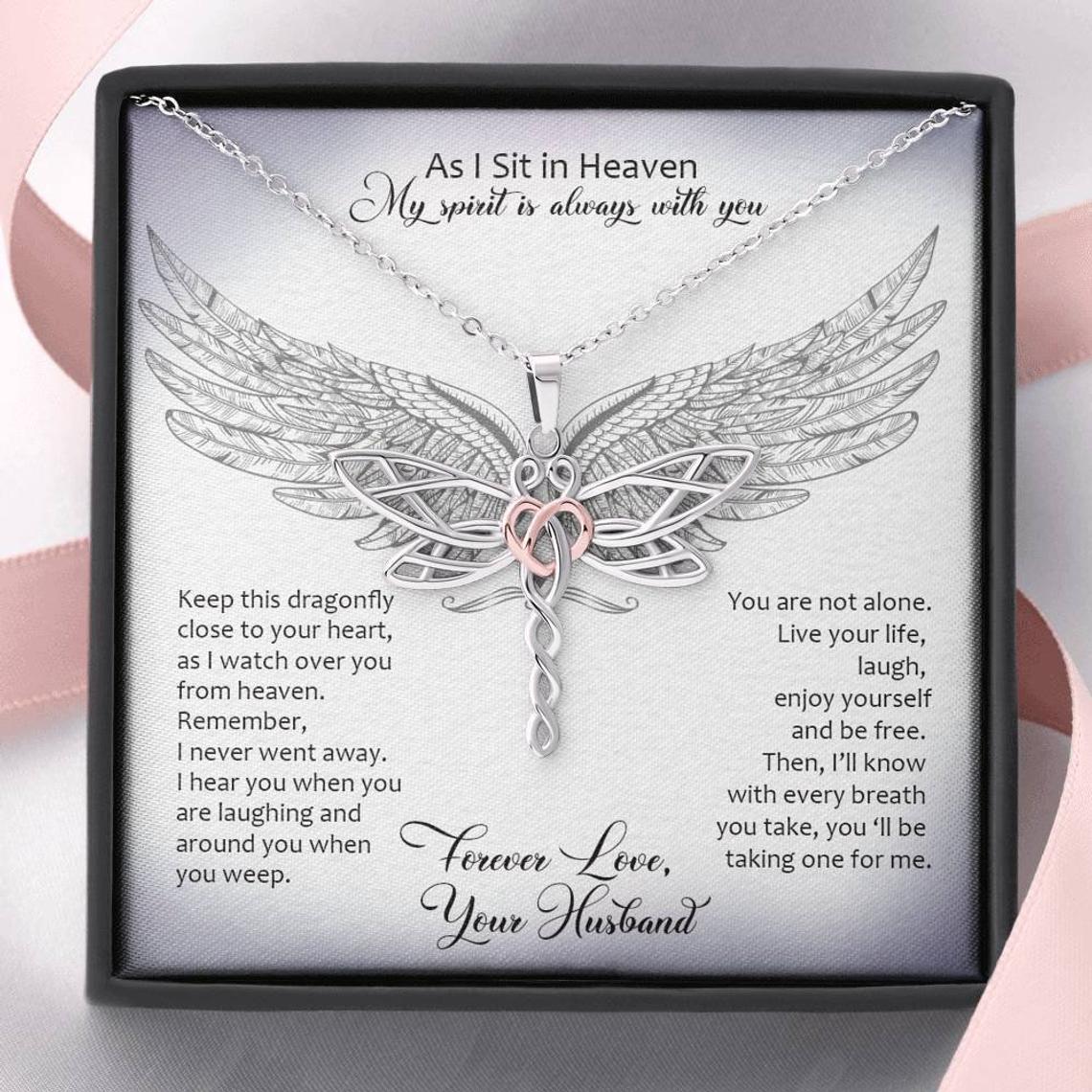 From My Husband In Heaven Dragonfly Necklace
