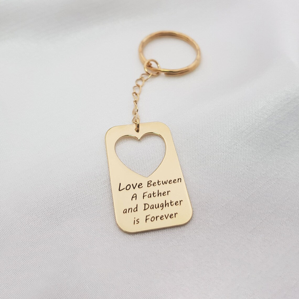 Necklace And Keychain Set For Father And Daughter