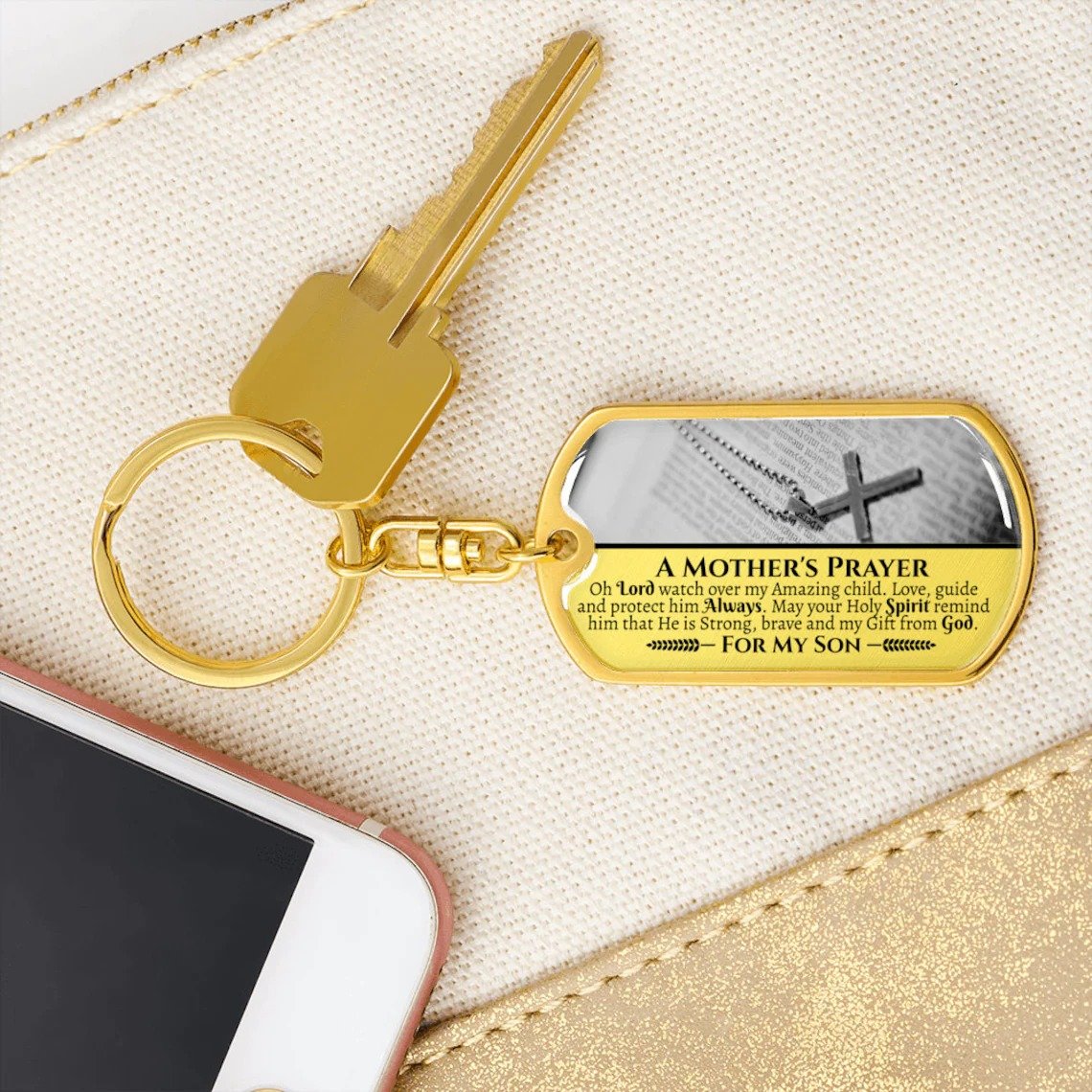 To My Son Keychain - A Mother's Prayer