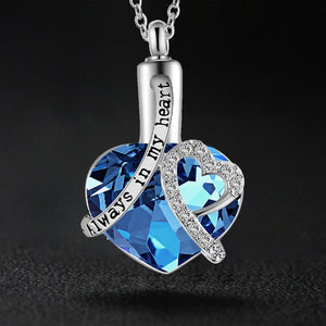 Always In My Heart Blue Zircon Urn Necklace