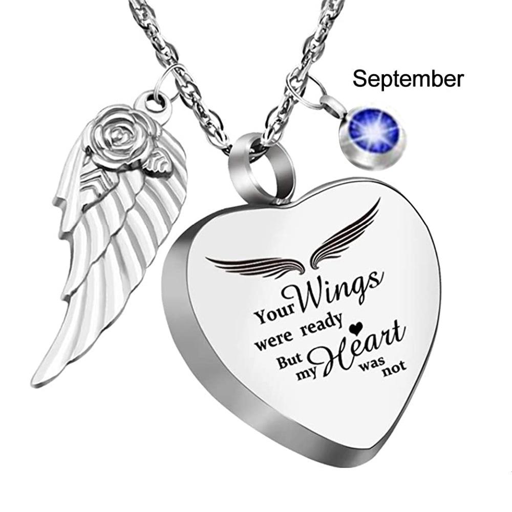 Your Wings were Ready My Heart was Not Heart Urn Necklace