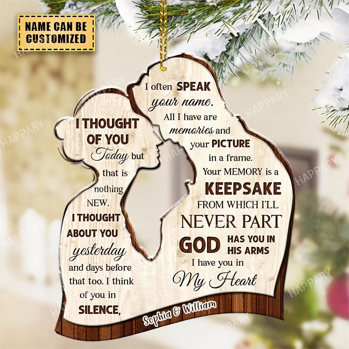 God Has You in His Arms I Have You in My Heart - Personalized Wooden Ornament