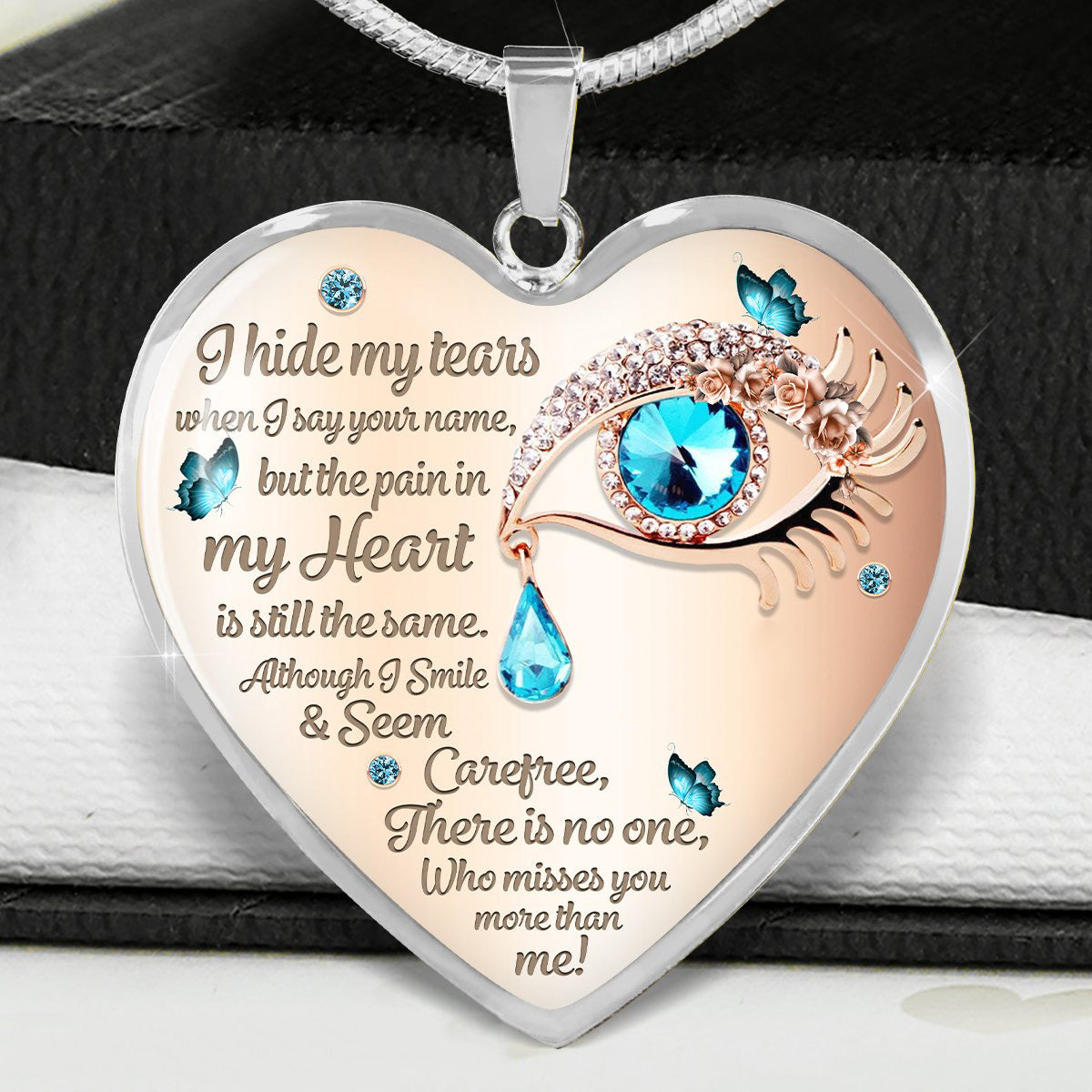 I Hide My Tears Heart Necklace