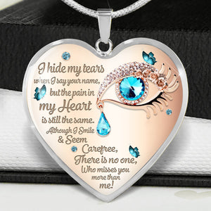 I Hide My Tears Heart Necklace