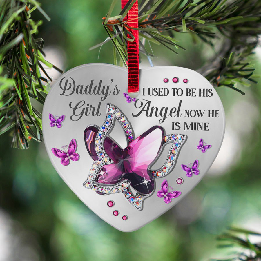 Daddys Girl Heart Ornament (Porcelain)