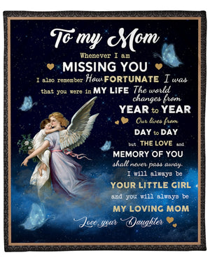 To My Mom From Daughter Angle Wings Fleece Blanket