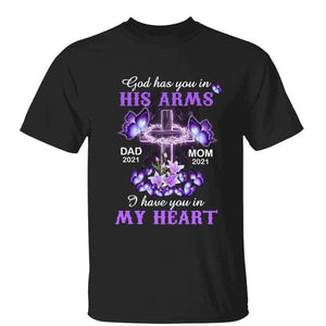 Purple Butterflies Cross Memorial Personalized T-shirt