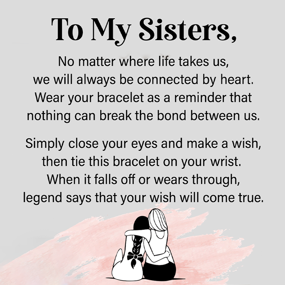 To My Sister, We’re Connected By Heart Bracelet Set